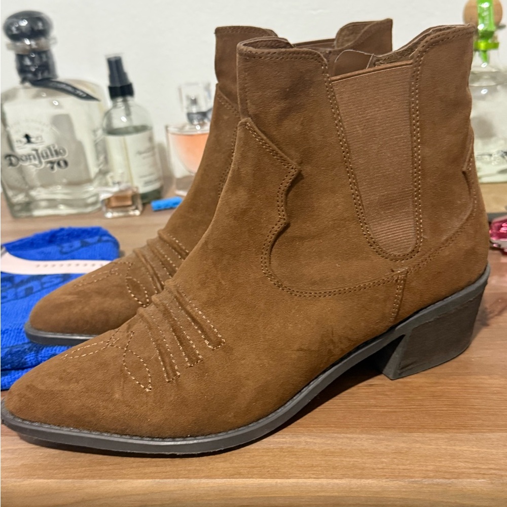 Brown Suede Ankle Boots